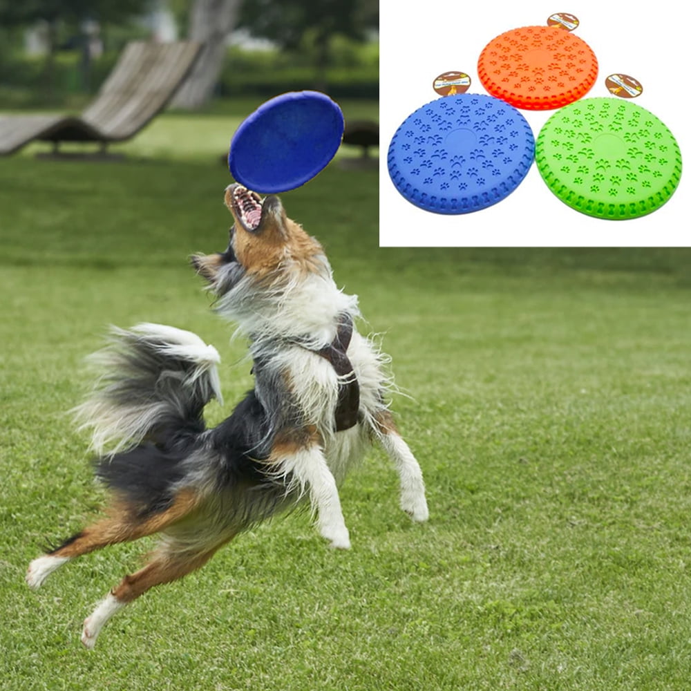 Pet Flying Disc 9" Soft Rubber Dog Puppy Fetch Toy Play Exercise