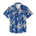 thumbnail image 5 of QHRMKOG Mens Hawaiian Shirts Short Sleeve Relaxed Fit Print Beach Shirt Breathable Tropical Holiday Button Down Hawaiian Shirts Summer Fashion Shirt Blue M, 5 of 6