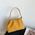 thumbnail image 6 of HUISZJ Faux Suede Shoulder Bag, Shoulder Bag with Adjustable Strap, Crossbody Bag Drawstring Top Handle Bag for Travel Winter Fall (Yellow), 6 of 10