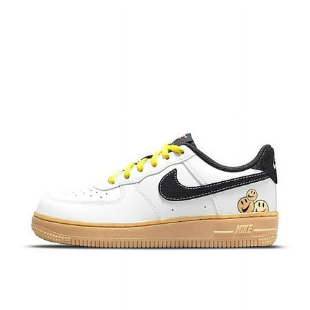 Little Kid's Nike Force 1 LV8 White/Anthracite-Yellow Strike (DO5856 100) - 13.5
