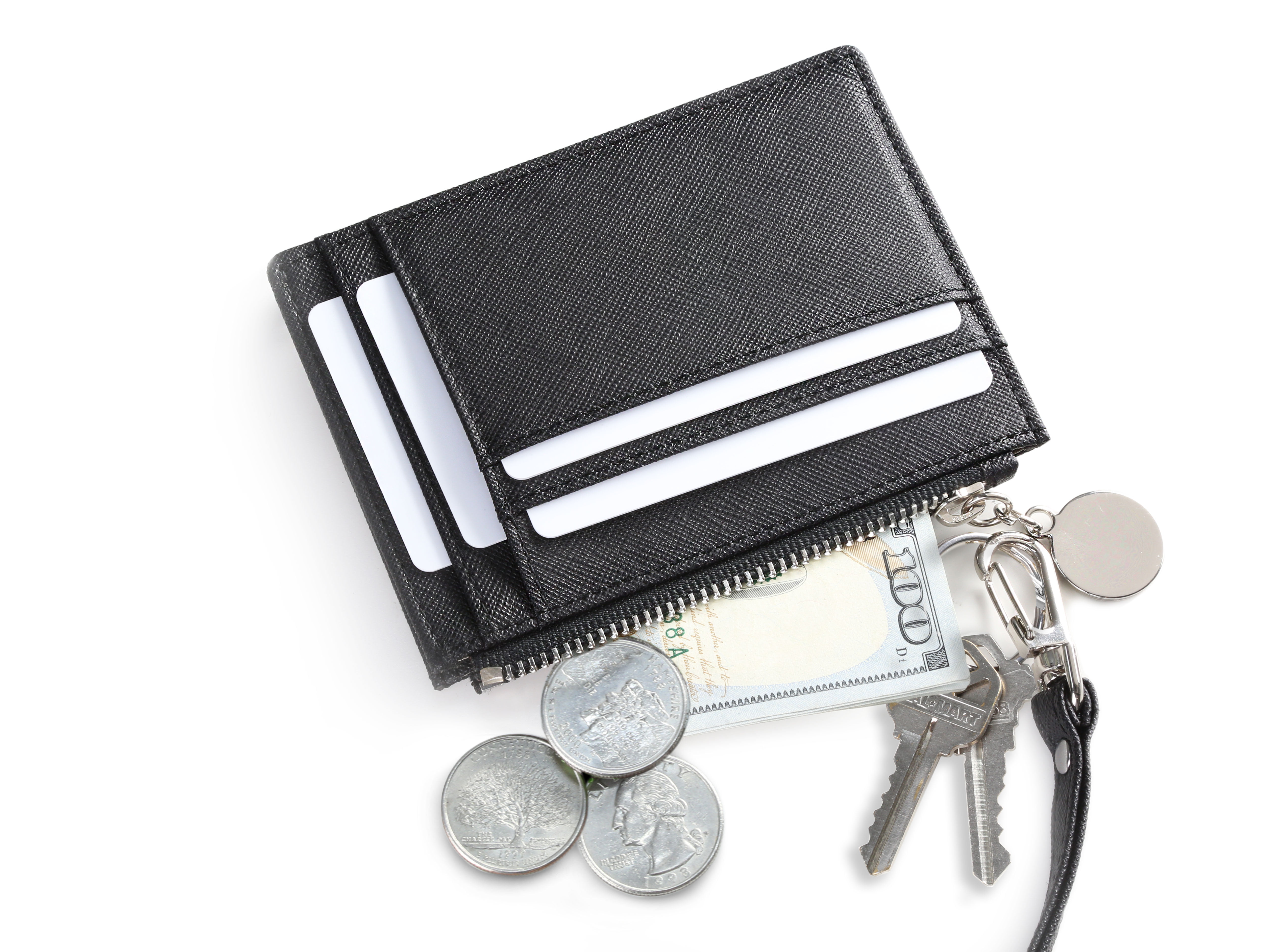 SERMAN BRANDS Slim Wristlet Card Case Holder Small RFID Blocking Wallet Change Purse for Women Keychain 