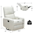 thumbnail image 6 of papajet Recliner Chair for Living Room,Nursery Glider with High Back Massage Swivel,Sherpa White, 6 of 9