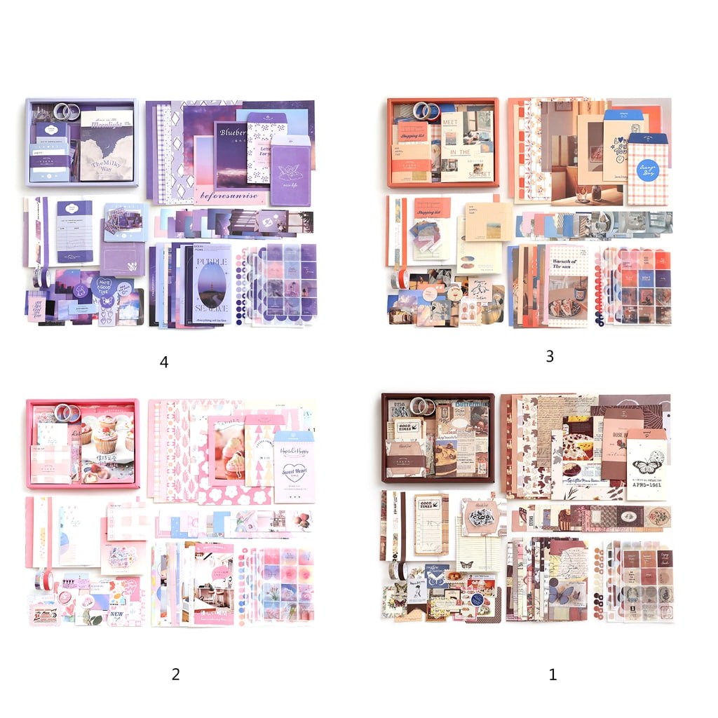 Vintage Scrapbooking Supplies Tape Sticker Scrapbook Frame Journaling Kits