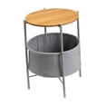 thumbnail image 4 of Mesa auxiliar redonda pequeña BLESIY con espacio de almacenamiento Gris claro, 4 of 8