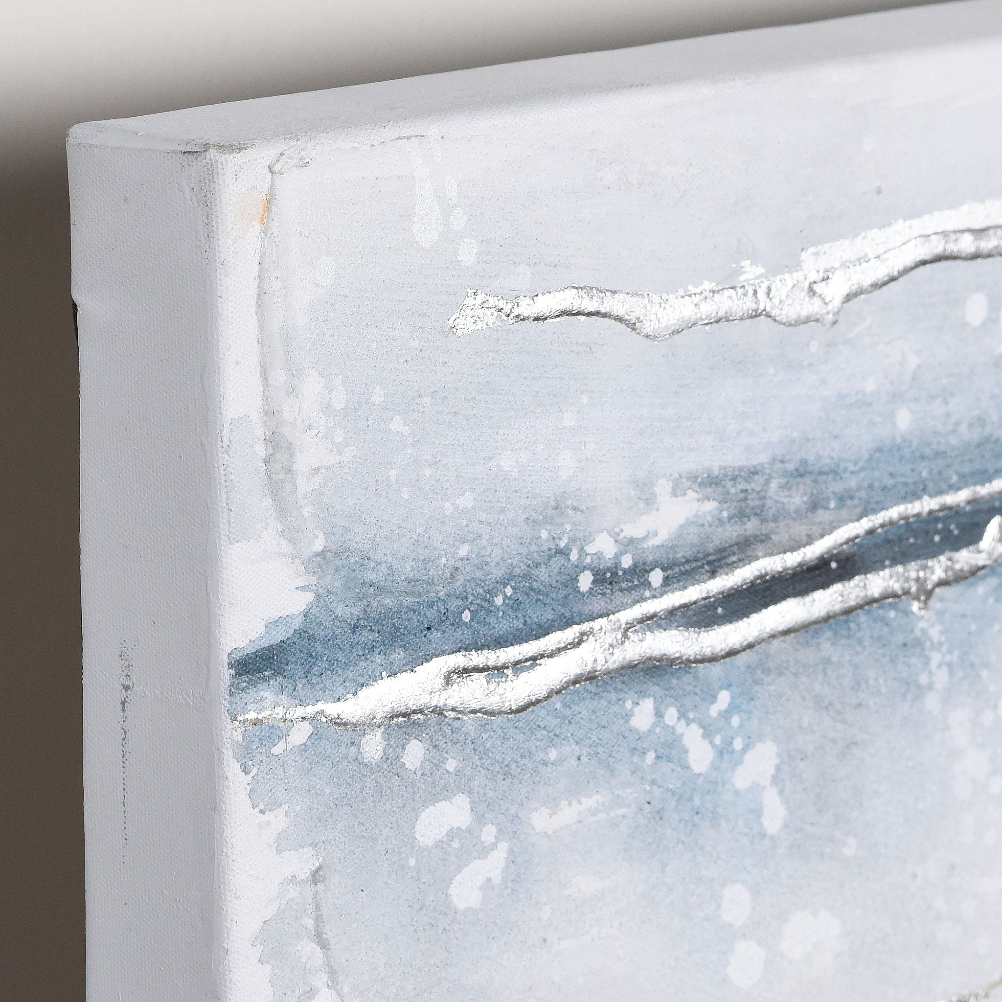 Empire Art Direct Blue & Golden Roads Textured Metallic Hand Painted Wall Art, 30" x 40" each, Ready to Hang