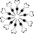 thumbnail image 1 of 3 tapones para botellas de vino y bebidas en acero inoxidable con diseño de corazón, 1 of 3