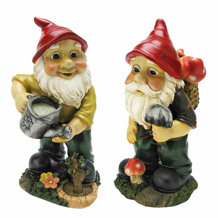 Gulliver and Mushroonie Garden Gnome Statues by Designt Toscano