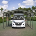 thumbnail image 5 of LZBEITEM 13 x 20 FT Heavy Duty Metal Carport Canopy with Galvanized Steel Roof and Frame, Metal Carport Garage for Pickup, Boat, Car and Tractors, 5 of 11