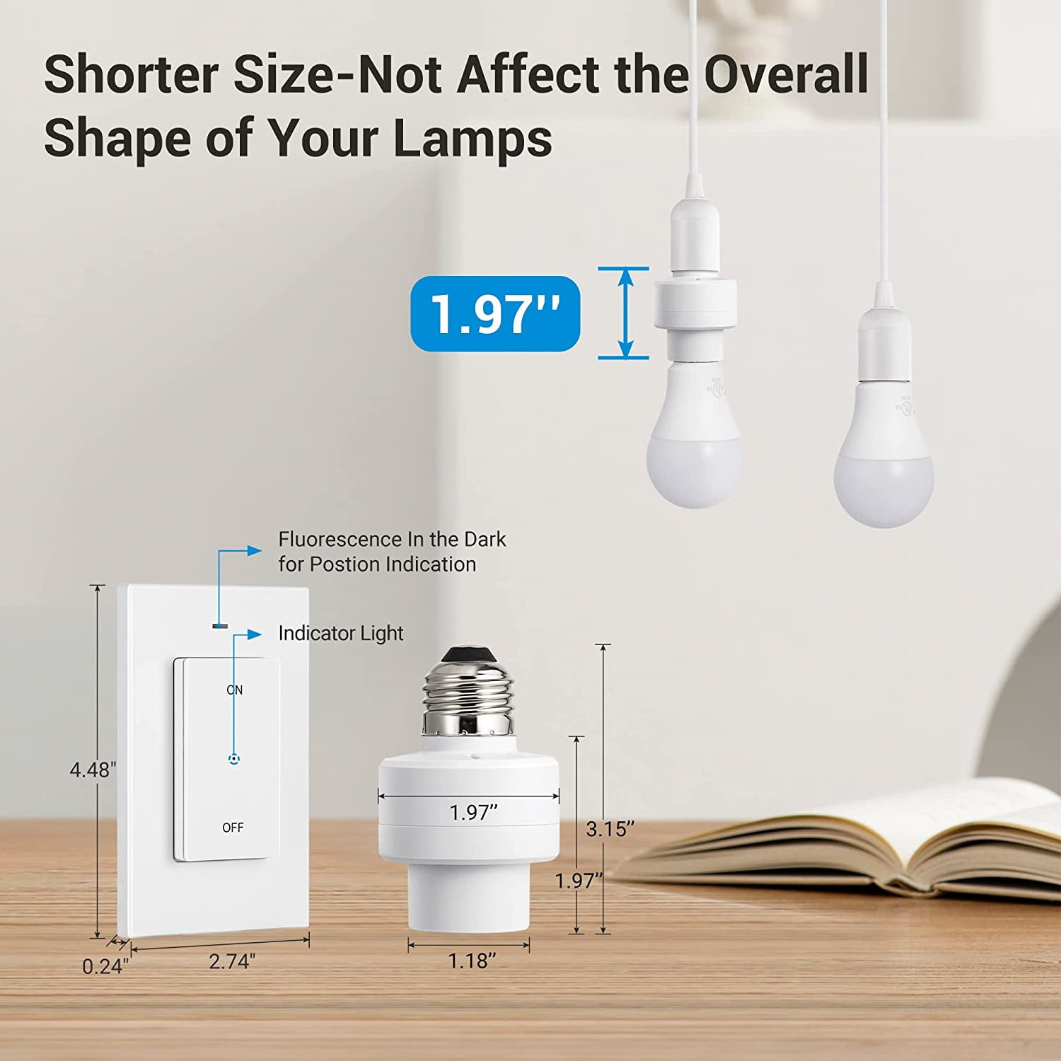 DEWENWILS Programmable Wireless Remote Control Light Bulb Socket (E26/E27)  and Switch (1 Remote + 3 Sockets)--SHRLS13A1