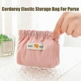 thumbnail image 6 of Corduroy Elastic Hair Tie Organizer, Storage Bag, Makeup Pouch, Travel Accessory, 5.11 x 1.96 x 4.72 IN, Milky White, Green, Blue, Coffee, Pink, 6 of 7