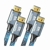 8K HDMI Cable 12 ft 2Pack, 48Gbps High Speed HDMI 2.1 Cable, Braided HDMI Cable 2.1 8K 60Hz 4K 120Hz Support for HDR eARC HDCP 2.2/2.3, HDMI Cord Compatible with HDTV, Laptop, Monitor, PC