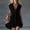 A_ Black, variant on Ygbgbb Women's Summer Cotton Linen Round Neck Short Sleeve Dress Casual Button Front Midi Sundress with Side Pockets White XL