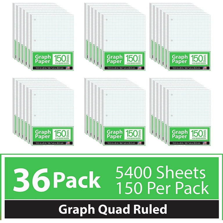 Graph Paper, Loose Leaf Graph Paper, 4 x 4 An Inch Quad Ruled Graph Paper, 10.5 x 8 Graphing Paper, High Quality 56 gsm, 150 Per Pack, 900 Sheets 6 Graph Paper, Loose Leaf Graph Paper, 4 x 4 An Inch Quad Ruled Graph Paper, 10.5 x 8 Graphing Paper, High Quality 56 gsm, 150 Per Pack, 900 Sheets 6
