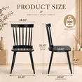 thumbnail image 2 of CRERIYO Windsor Dining Chairs Set of 4, Armless Kitchen Side Chairs with Metal Legs and Classic Slat Back, for Kitchen and Dining Room, Black, 2 of 13