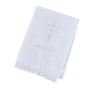 Christian Crs/Lace Baptismal Towel 4/pk