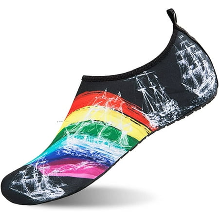

Womens and Mens Water Shoes Quick-Dry for Beach Swim Surf Rainbow (40-41)