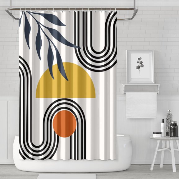 Boho Floral Shower Curtain 72x72 Inches - Tropical Leaves, Vintage Botanical Print, Waterproof Fabric for Chic Bathroom Decor, Modern Farmhouse & Bohemian Style