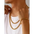 thumbnail image 4 of U7 Cuban Chain Necklace for Mens Chunky 14K Gold Plated Miami Curb Link 7mm 22inch Necklace Jewelry Gift, 4 of 8