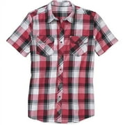No Boundaries Men's Short Sleeve Snap Fr