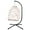 Beige, variant on Patio Furniture Outdoor Egg Hanging Chair with Stand, Patio Wicker Swing Egg Chair Indoor Swinging Chair Outdoor Hammock Egg Chair,Outdoor Sofa