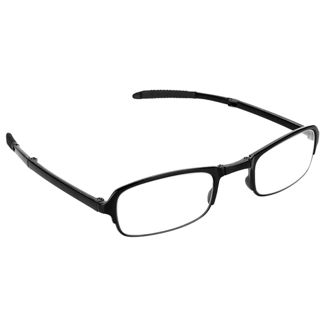 Anteojos de lectura para presbicia unisex, portátiles, ligeros, plegables, ultrafinos, negros (2,5)