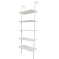 thumbnail image 5 of Hassch 5-Shelf Wood Ladder Bookcase With Metal Frame, Industrial 5-Tier Modern Ladder Shelf Wood Shelves,White, 5 of 5