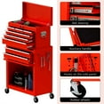 Aukfa Tool Chest, 2in1 Steel Rolling Tool Box & On Wheels for
