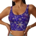 thumbnail image 2 of Uemuo blue purple Snowflake Pattern Women's Sports Bra - High Impact Support, Breathable, and Comfortable Athletic Bra for Running, Yoga, and Workouts, 2 of 9