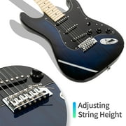 Glarry 22 Frets 6-Sting Basswood Electric Guitar w/ Bag for Adult,Deep Blue