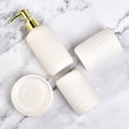 thumbnail image 4 of Bathroom Accessories Set, 4 Pcs White Bathroom Accessory Set, Soap Dispenser, Toothbrush Holder, Tumbler and Soap Bar Dish, 4 of 7