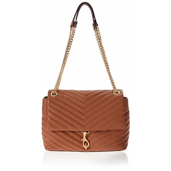 REBECCA MINKOFF EDIE NYLON JUMBO FLAP SHOULDER - CARAMELLO/ANTIQUE BRASS