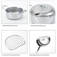 thumbnail image 3 of Stainless Steel Frying Pot with Thermometer and Oil Drip Drainer Rack for Kitchen Cooking, 3 of 7