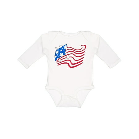 

Inktastic Stylized American Flag Fourth of July Boys or Girls Long Sleeve Baby Bodysuit