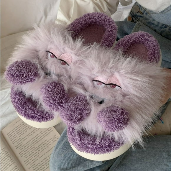 Cameland Soft Cute Cute Quirky Elfs Cotton Slippers Plush Shoes Women's Winter Home Indoor Warm Thick-soled Cotton Slippers Non-slip Warm Thick-soled Plush Shoes