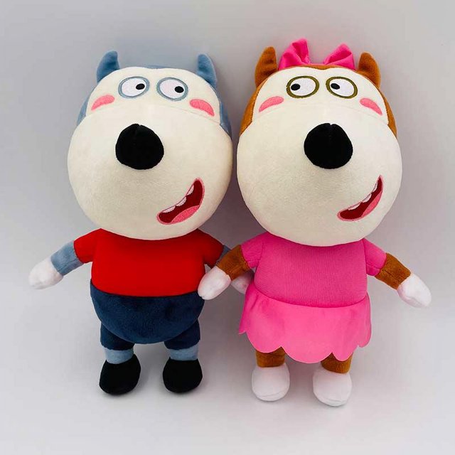 Wolfoo-peluches de animales suaves para niños, muñecos de dibujos animados en inglés, regalo de cumpleaños y Navidad, 30cm, 2 unids/lote