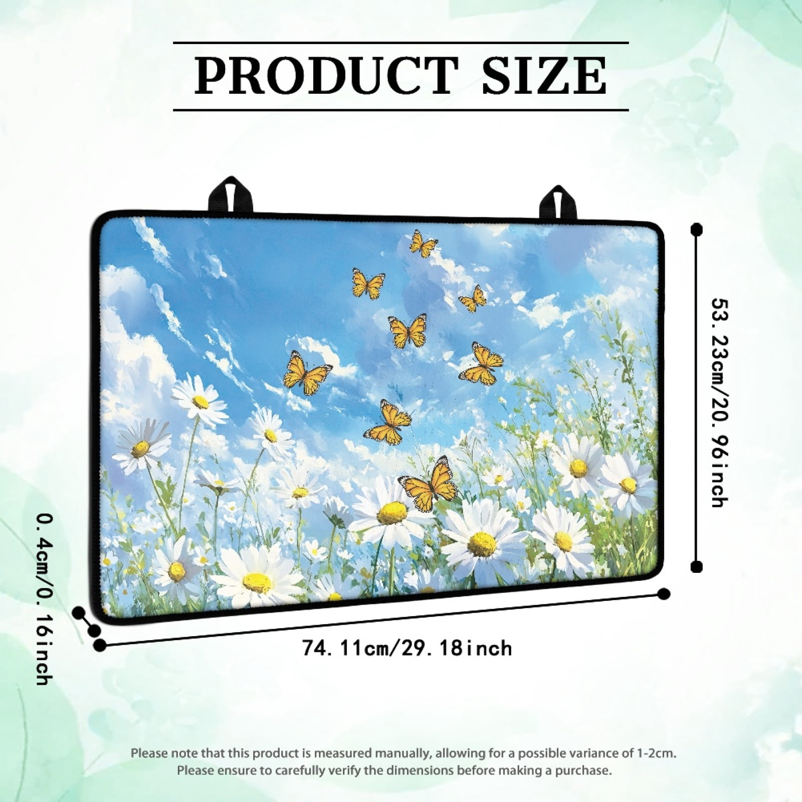 Renewold Stove Top Cover for Electric Stove, Non-skid Glass Electric Stove Top Mat, Induction Electric Stove Top Protector for Kitchen Counter Top, Butterfly Daisy Blue Sky