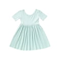 thumbnail image 2 of Shachafan Baby Girls Summer Short Sleeve Dress Viscose Toddler Soft Casual Flowy Tiered Girls Skirts, 2 of 5