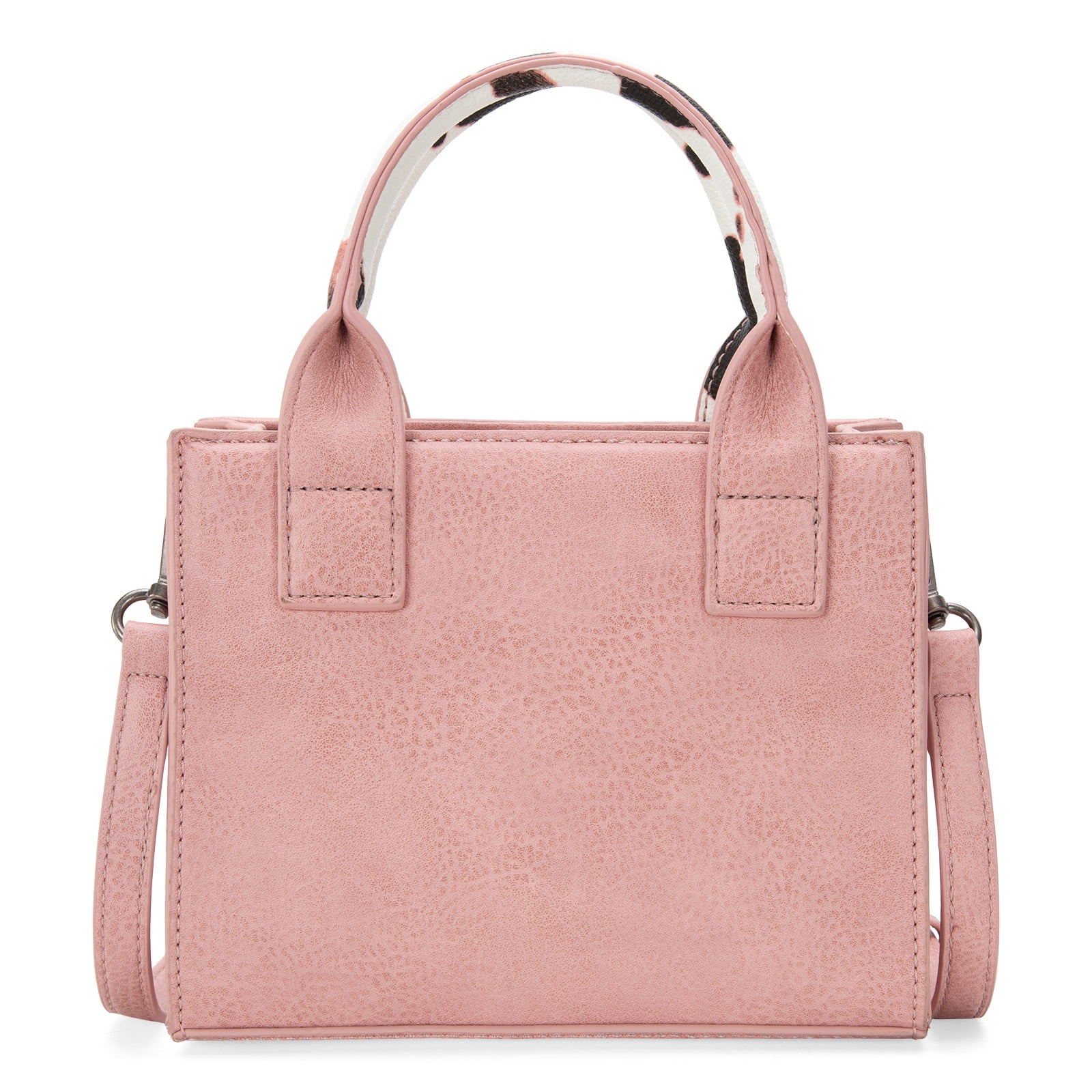 Wrangler Mini Tote Bag for Women Cow Print Western Crossbody Purse, Cow Print-Pink