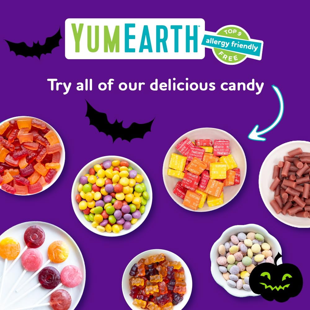 YumEarth Halloween Organic Sour Littles Chewy Candy - Vegan Candy Snacks, Individually Wrapped - 10 oz. (Pack of 20)