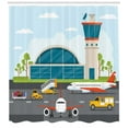 thumbnail image 3 of Ambesonne Airport Shower Curtain, Cartoon Airfield Elements, 69"Wx70"L, Multicolor, 3 of 3