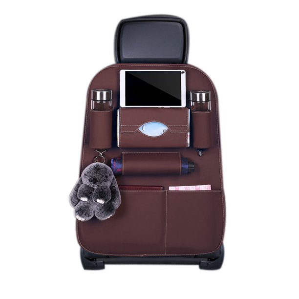 Riwesomey Auto asiento trasero organizador vehículo silla teléfono tableta beber botella titular almacenamiento bolsa de bolsillo Ventana automotriz color café ordinario