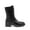 BLACK, variant on Women's Combat Boots Lace-up Mid Calf Military Riding Boots with Chunky Heel