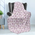 thumbnail image 4 of Orchids Soft Flannel Fleece Blanket, Exotic Phalaenopsis Petals Wildflowers Flourish Blossoms Beauty Pattern, Cozy Plush for Indoor and Outdoor Use, 60" x 80", Baby Pink Purple Green, by Ambesonne, 4 of 5