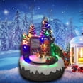 thumbnail image 2 of Navidad Escena de invierno Casa Adorno musical coleccionables Ciudad de nieve con escultura de luz para dormitorio Hogar, 2 of 7