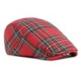 thumbnail image 3 of Minzimin Mens Adjustable Colorful Striped Plaid Ivy Newsboy Cabbie Gatsby Golf Cap Flat Cotton Hat Thin Cap, 3 of 6