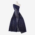 thumbnail image 2 of Zelouf Vienna Floral Lace W/glitter & Scallop  , Sewing, DIY, Crafts Fabric by the Yard, Navy/black, 3 Yard, 2 of 2