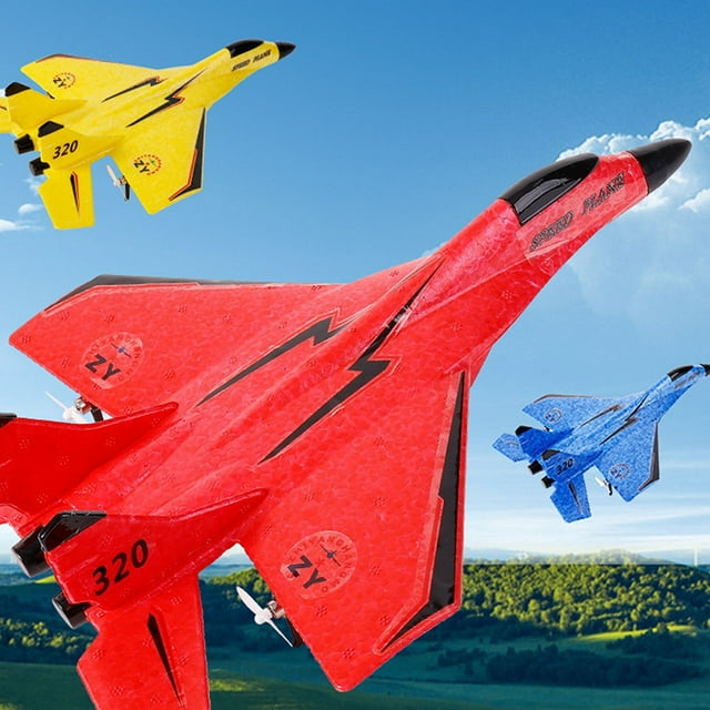 Modelo de planeador de avión de combate de control remoto RC MiG-530 | Sistema estabilizado de 2,4 GHz | Luces LED de vuelo nocturno | Motor bicilíndrico duradero de espuma | 44 cm de envergadura |
