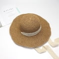 thumbnail image 4 of CoCopeaunts Wide Brim Bowknot Ribbon Straw Sun Hats for Women Girls Summer UV Protection Floppy Foldable Beach Hat Outdoor Travel Panama Cap, 4 of 6
