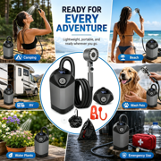 Portable Shower for Camping with 7800mAh Battery, Rechargeable Camping Shower with Intelligent LED Display, 3 Spray Modes, IPX8 Waterproof Outdoor Camp Pump for Hiking, Travel, Car, Pet