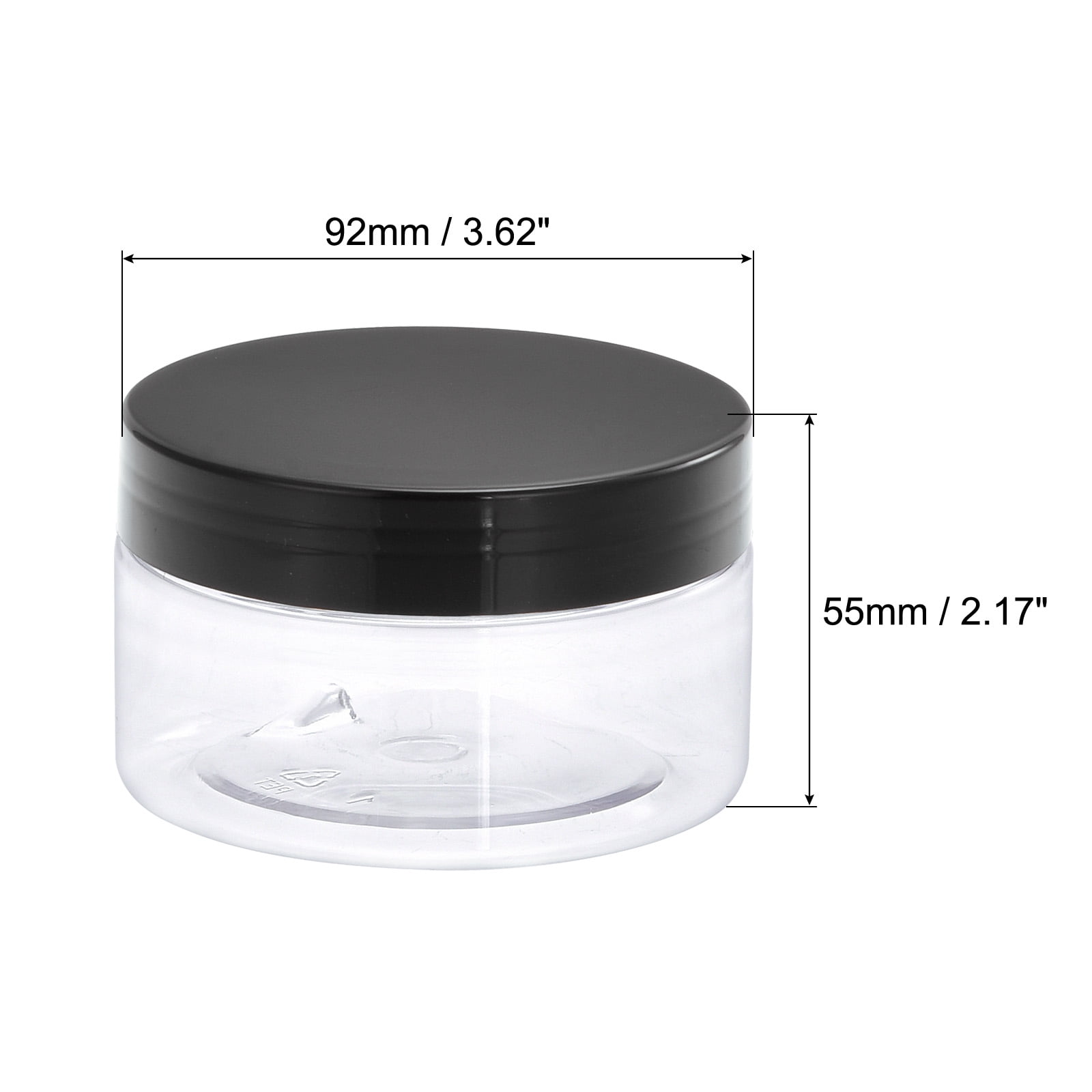 Unique Bargains Round Plastic Jars with Screw Top Lids 92mm x 55mm 2Pcs